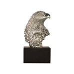 Veronese Parlak Gümüş Renk Kartal Kafası Büst Figür 18CM