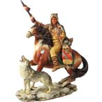 Veronese Serisi- Atlı Kurtlu Kızılderılı-18*8,5*21 Cm.