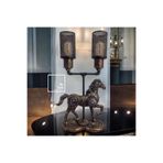 Veronese Steampunk At Figürlü Projektör Lamba, Masa Üstü Abajur, Lüks Ofis Ev Hediyelik Obje Metalik Bronz