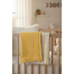 Veronica Line %100 Pamuk 8 Katlı Dolgulu Müslin Bebek Battaniyesi - 100X120 cm Çift Yönlü Puset ve Yatak Örtüsü - Sarı - 100 x 120 cm