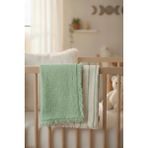Veronica Line %100 Pamuk 8 Katlı Dolgulu Müslin Bebek Battaniyesi - 100X120 cm Çift Yönlü Puset ve Yatak Örtüsü - Yeşil - 100 x 120 cm