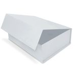 Verpackungswelt Kapaklı hediye kutusu, 23 x 17 x 10 cm, mıknatıslı kilitli hediye kartonu, doğum günü, düğün, Noel, doğum için mükemmel, beyaz hediye paketi