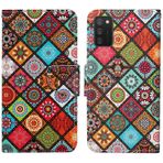 Verpotex Samsung Galaxy A02S/ M02S ile uyumlu, cep telefonu kılıfı Samsung A02S/ M02S kılıf deri kılıf deri katlanabilir kılıf çanta mıknatıslı kapaklı kılıf koruyucu kılıf Samsung A02S/ M02S (etnik)