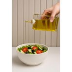 VERRA CONCEPT Ahşap Standlı Yağ ve Sirke Şişesi 500 ml Zeytinyağ Sıvıyağ Şişesi Cam Şeffaf Yağdanlık Yağlık Beyaz 15 x 12x 3