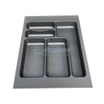 VERSA ANTRASİT DOKULU ÇEKMECE İÇİ KARE ANTİBAKTERİYEL PLASTİK KAŞIKLIK 39 X 49