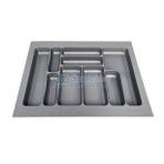 VERSA ANTRASİT DOKULU ÇEKMECE İÇİ KARE ANTİBAKTERİYEL PLASTİK KAŞIKLIK 66 X 49