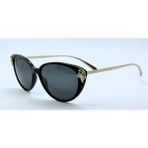 Versace 4351B GB 1787 Gold Cat Eye Taşlı Altın Kedi Gözü Kadın Güneş Gözlüğü - Siyah