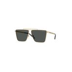 Versace Erkek Güneş Gözlüğü Altın Çerçeve, Koyu Gri Lensler, 64MM, Altın, Medium