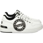 Versace Erkek Logo Desenli Düşük Bilekli Deri Beyaz Sneaker 79YA3SJ1ZPB40-003