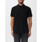 Versace Erkek Normal Kalıp Omuzları Logo Şeritli Pamuklu Kısa Kollu Siyah Polo Yaka T-Shirt 79GAGT05CJ01T-899 - XL