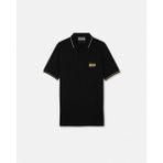 Versace Erkek Regular Fit Pamuklu Kolarında Şerit Desenli Kısa Kollu Siyah T-Shirt 80GAGT05 CJ01T-G89 - 3XL