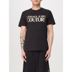 Versace Erkek Regular Fit Yuvarlak Yaka Baskı Detaylı Kısa Kollu Siyah-Altın T-Shirt 78GAHT05CJ00T-G89 - M