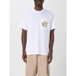 Versace Erkek Regular Fit Yuvarlak Yakalı Cep Detaylı Arkası Grafik Baskılı Kısa Kollu Beyaz-Altın T-Shirt 78GAH6RBJS462-G03