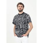 Versace Erkek Yuvarlak Yaka Logo Baskılı Kısa Kollu Siyah-Beyaz T-Shirt 78GAH6R0JS440-L01
