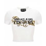 VERSACE JEANS COUTURE Bisiklet Yaka T-Shirt, S, 5003281076, Beyaz, Kadın