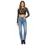 VERSACE JEANS COUTURE Bisiklet Yaka T-Shirt Siyah/Altın, 38, 77HAH218JS417, Siyah/Altın, Kadın