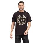 VERSACE JEANS COUTURE Bisiklet Yaka T-Shirt Siyah/Altın, XL, 75GAHT05CJ00T, Siyah/Altın, Erkek