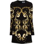 VERSACE JEANS COUTURE Desenli Elbise, 42, 5003220280, Siyah, Kadın