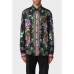 Versace Jeans Couture Desenli Loose Fit Gömlek Erkek Gömlek 74GAL2RG NS213 G89 - 46 - Siyah