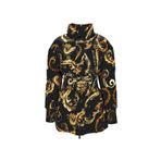 VERSACE JEANS COUTURE Dik Yaka Desenli Mont, 44, 5003220263, Siyah, Kadın