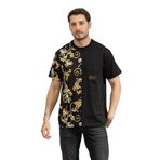 Versace Jeans Couture Erkek Bisiklet Yaka T-Shirt, Siyah/Altın, M Beden