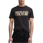 Versace Jeans Couture Erkek Bisiklet Yaka T-Shirt,Black/Gold S,8052019879322