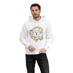 Versace Jeans Couture Erkek Kapüşonlu Sweatshirt, Beyaz/Gold, L Beden