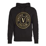 Versace Jeans Couture Erkek, Kapüşonlu Sweatshirt, Siyah, S Beden