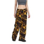 Versace Jeans Couture Kadın Barok Desenli Pantolon, Siyah/Altın, XS