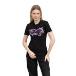 Versace Jeans Couture Kadın Bisiklet Yaka T-Shirt, Siyah, M Beden