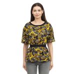 Versace Jeans Couture Kadın Bisiklet Yaka T-Shirt, Siyah/Altın, S Beden