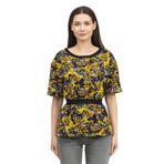 Versace Jeans Couture Kadın Bisiklet Yaka T-Shirt, Siyah/Altın, XS
