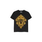 Versace Jeans Couture Kadın Bisiklet Yaka T-Shirt73Hahp02Cj01P,Siyah/Altın S