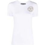 Versace Jeans Couture Kadın T-Shirt 76HAHT02 CJ03T G03, Beyaz, L