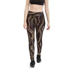Versace Jeans Couture Kadın Tayt, Siyah/Gold, 38 Beden 77HAC114JS417