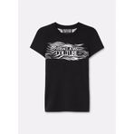 VERSACE JEANS COUTURE Kadın Yuvarlak Yaka, Baskılı T-Shirt, Siyah, L