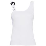 VERSACE JEANS COUTURE Kayık Yaka Düz Bluz, M, 5003158663, Beyaz, Kadın