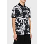 Versace Jeans Couture Pamuklu Slim Fit Polo Yaka T Shirt Erkek Polo Yaka T Shirt 76GAG6S0 JS286 899 - Siyah