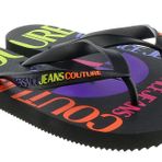 Versace Jeans Couture Siyah İmza Taban Moda Flip Flop- kadınlar için, Siyah, 6