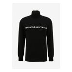 VERSACE JEANS COUTURE Yarım Balıkçı Yaka Slim Fit Siyah - Beyaz Erkek Kazak 75GAFM07CM06HA0E