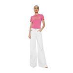 VERSACE JEANS COUTURE Yuvarlak Yaka Baskılı T-Shirt, L, 5003281099, Pembe, Kadın