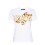 VERSACE JEANS COUTURE Yuvarlak Yaka Baskılı T-Shirt, M, 5003158606, Beyaz, Kadın