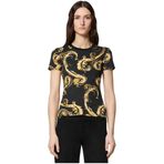 VERSACE JEANS COUTURE Yuvarlak Yaka Baskılı T-Shirt, M, 5003220206, Siyah, Kadın