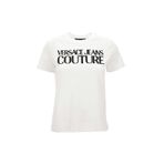 VERSACE JEANS COUTURE Yuvarlak Yaka Baskılı T-Shirt, M, 5003220214, Beyaz, Kadın