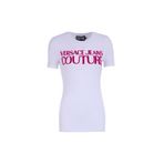 VERSACE JEANS COUTURE Yuvarlak Yaka Baskılı T-Shirt, M, 5003220215, Beyaz, Kadın