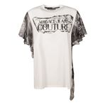 VERSACE JEANS COUTURE Yuvarlak Yaka Baskılı T-Shirt, S, 5003158640, Beyaz, Kadın