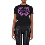 VERSACE JEANS COUTURE Yuvarlak Yaka Baskılı T-Shirt, S, 5003158642, Siyah, Kadın