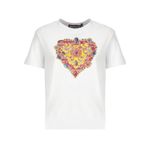 VERSACE JEANS COUTURE Yuvarlak Yaka Baskılı T-Shirt, S, 5003158644, Beyaz, Kadın
