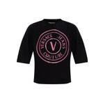 VERSACE JEANS COUTURE Yuvarlak Yaka Baskılı T-Shirt, S, 5003158651, Siyah, Kadın