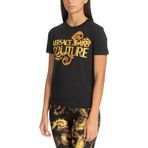 VERSACE JEANS COUTURE Yuvarlak Yaka Baskılı T-Shirt, XS, 5003158599, Siyah, Kadın